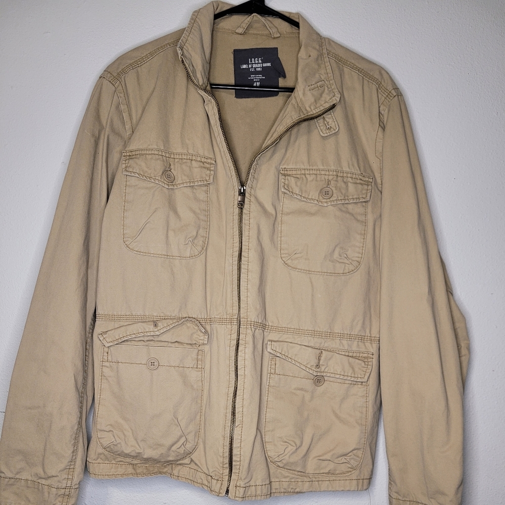 L.O.G.G. H & M Men's Military Zip Up Jacket.